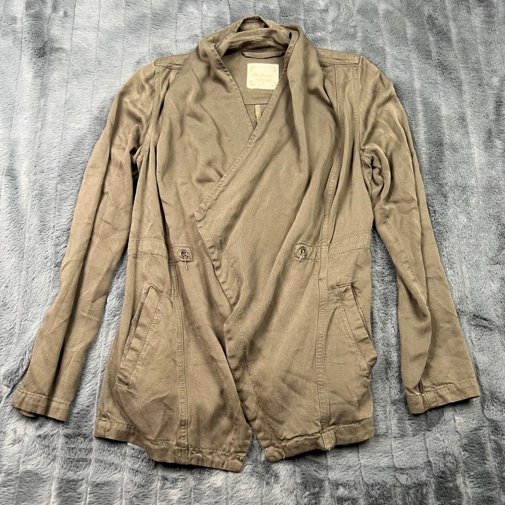 Altard State Womens Small Olive Green Draped Utility Jacket Rayon Cotton 14293